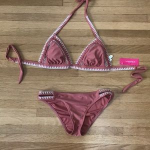 Brand New Mauve Pink Bikini Top and Bottom